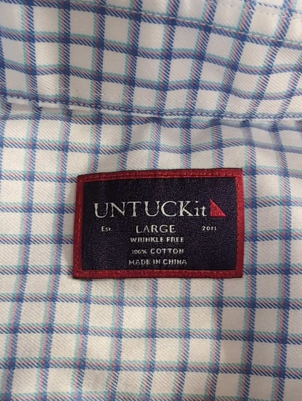 UNTUCKit Lot of 3 Plaid Cotton Wrinkle Free Long Sleeve Button Down Size Large - Picture 3 of 12